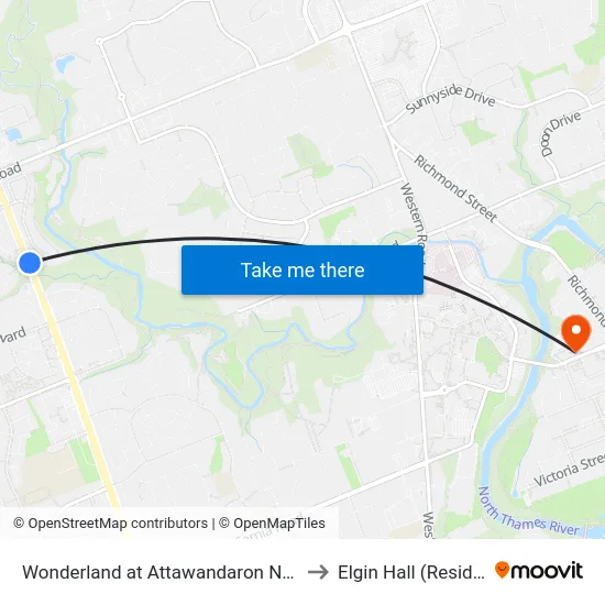 Wonderland at Attawandaron Nb - #2982 to Elgin Hall (Residence) map