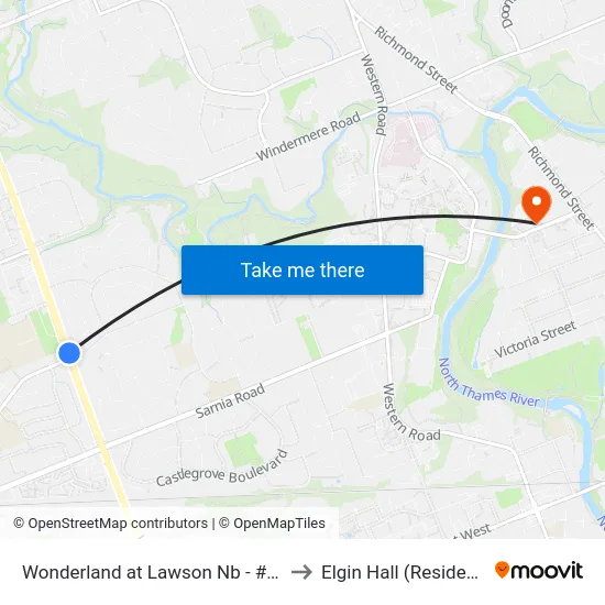 Wonderland at Lawson Nb - #2985 to Elgin Hall (Residence) map