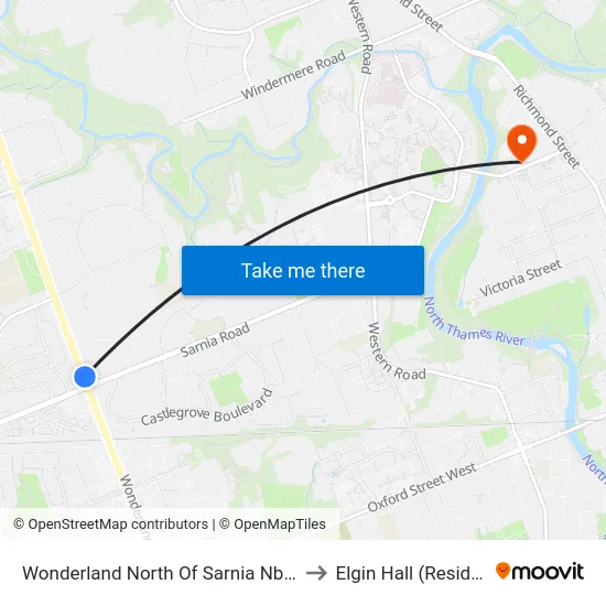 Wonderland North Of Sarnia Nb - #2987 to Elgin Hall (Residence) map