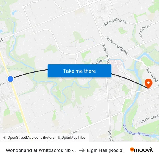 Wonderland at Whiteacres Nb - #2989 to Elgin Hall (Residence) map