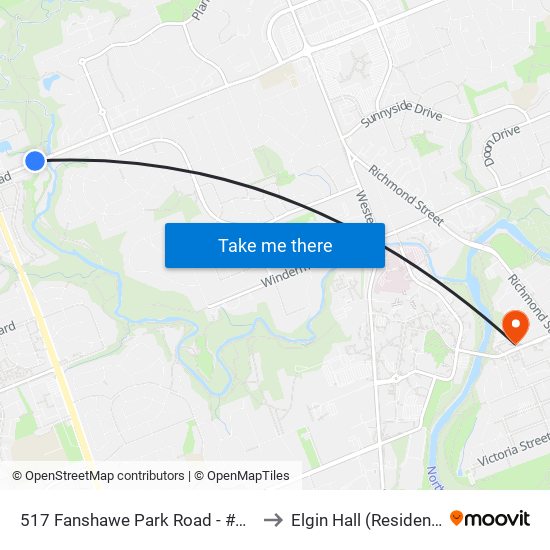 517 Fanshawe Park Road - #2505 to Elgin Hall (Residence) map