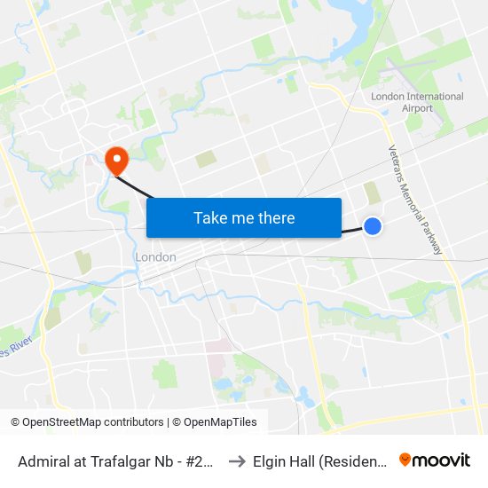 Admiral at Trafalgar Nb - #2635 to Elgin Hall (Residence) map