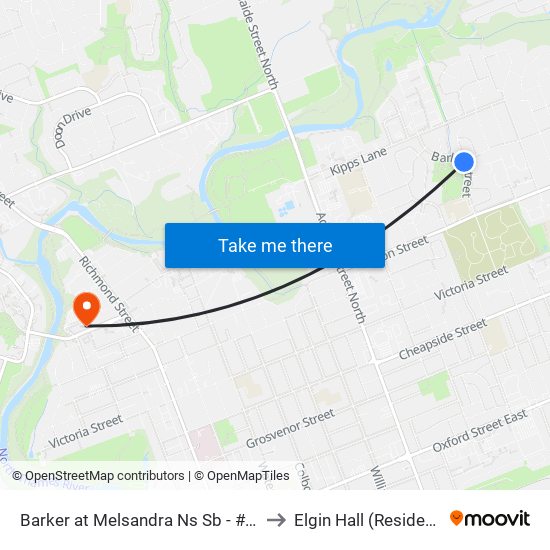 Barker at Melsandra Ns Sb - #2789 to Elgin Hall (Residence) map