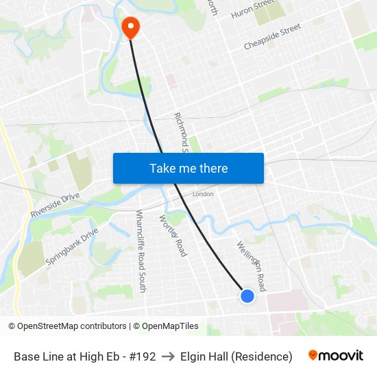 Base Line at High Eb - #192 to Elgin Hall (Residence) map