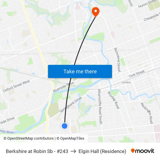 Berkshire at Robin Sb - #243 to Elgin Hall (Residence) map