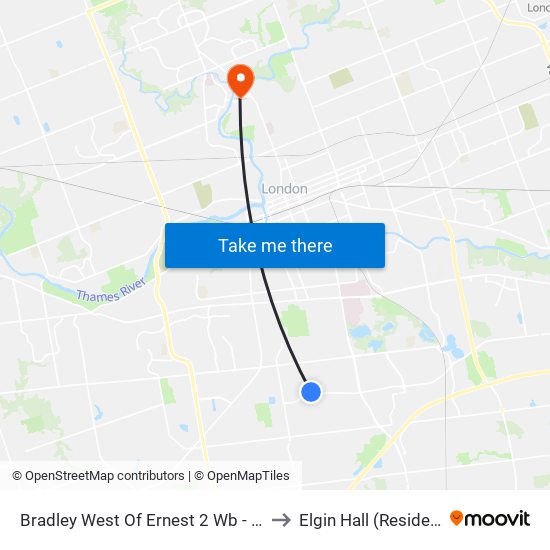 Bradley West Of Ernest 2 Wb - #2791 to Elgin Hall (Residence) map