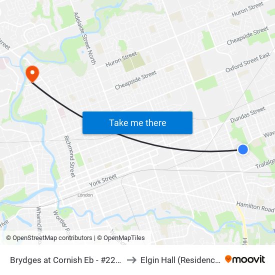 Brydges at Cornish Eb - #2207 to Elgin Hall (Residence) map