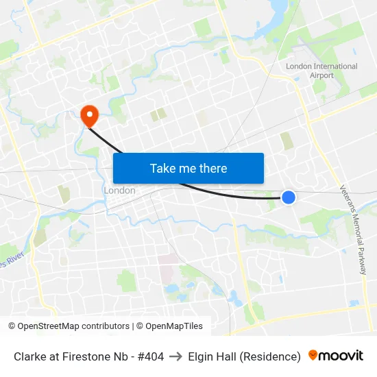 Clarke at Firestone Nb - #404 to Elgin Hall (Residence) map