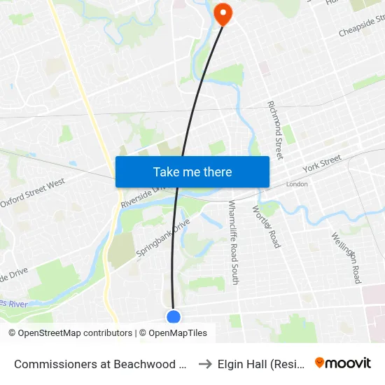 Commissioners at Beachwood Wb - #2461 to Elgin Hall (Residence) map