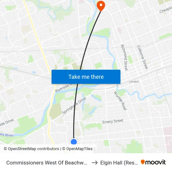 Commissioners West Of Beachwood Eb - #2462 to Elgin Hall (Residence) map
