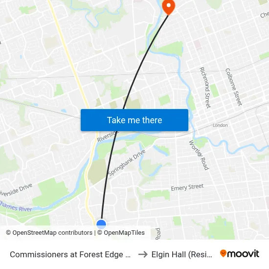 Commissioners at Forest Edge Eb - #2465 to Elgin Hall (Residence) map