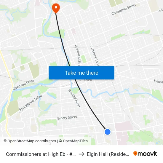 Commissioners at High Eb - #2804 to Elgin Hall (Residence) map