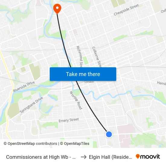 Commissioners at High Wb - #2805 to Elgin Hall (Residence) map