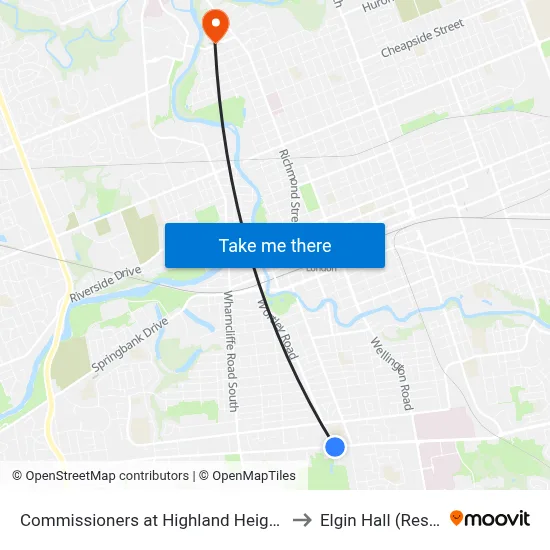 Commissioners at Highland Heights Eb - #2806 to Elgin Hall (Residence) map
