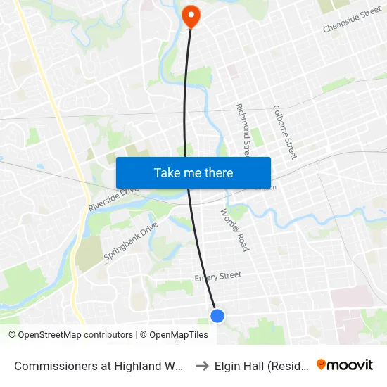Commissioners at Highland Wb - #2807 to Elgin Hall (Residence) map