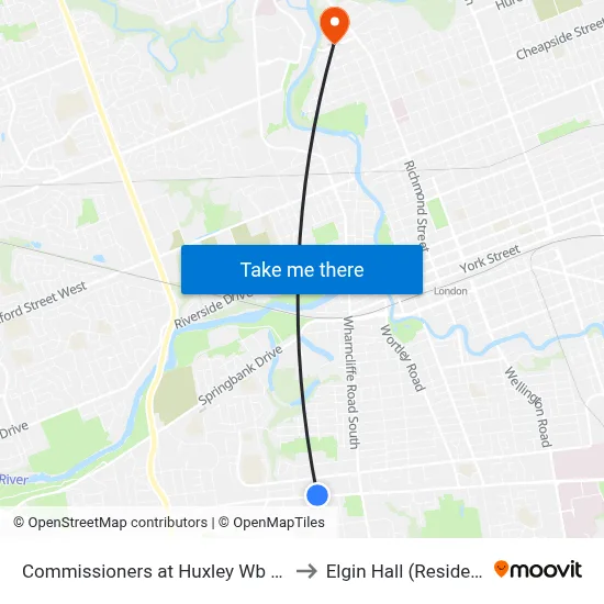 Commissioners at Huxley Wb - #461 to Elgin Hall (Residence) map