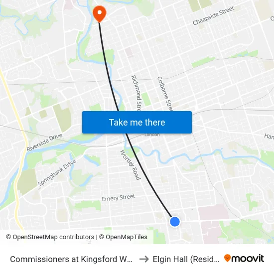 Commissioners at Kingsford Wb - #2808 to Elgin Hall (Residence) map
