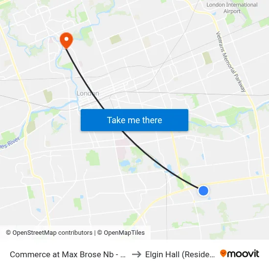Commerce at Max Brose Nb - #2613 to Elgin Hall (Residence) map