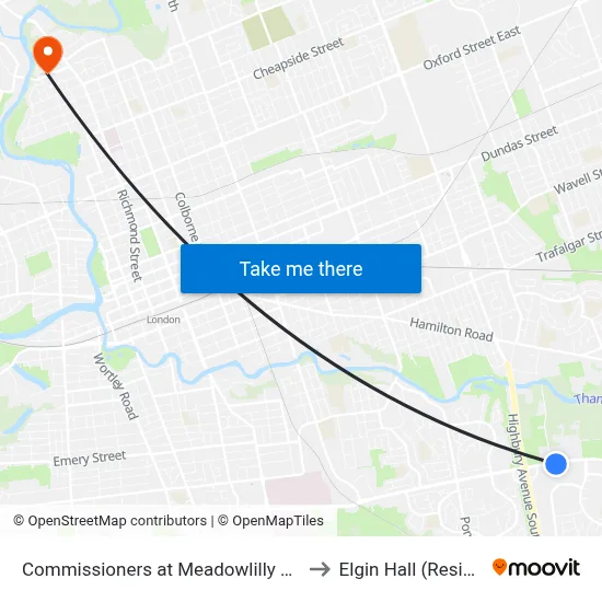 Commissioners at Meadowlilly Eb - #2215 to Elgin Hall (Residence) map