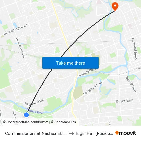 Commissioners at Nashua Eb - #470 to Elgin Hall (Residence) map