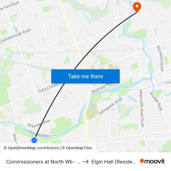 Commissioners at North Wb - #472 to Elgin Hall (Residence) map