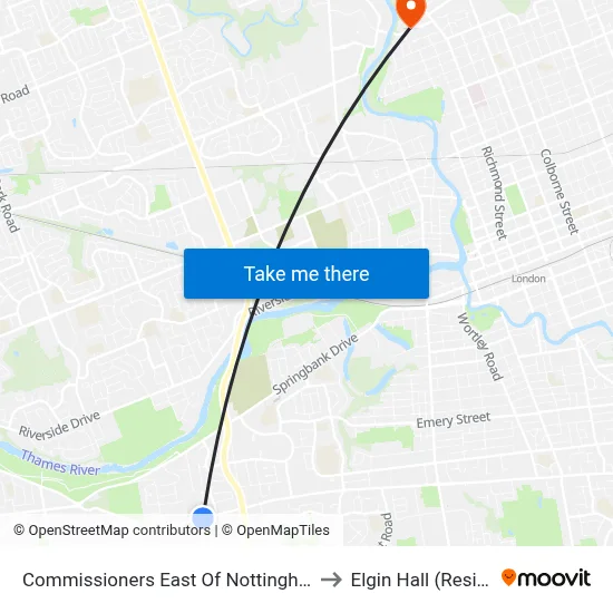 Commissioners East Of Nottinghill Eb - #474 to Elgin Hall (Residence) map