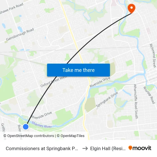 Commissioners at Springbank Park Eb - #479 to Elgin Hall (Residence) map