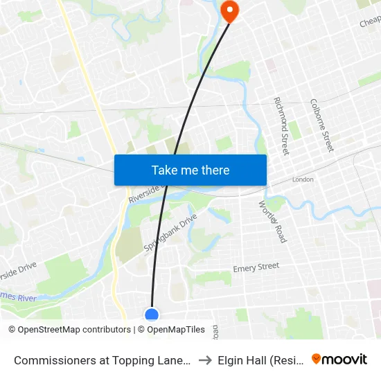 Commissioners at Topping Lane Wb - #2466 to Elgin Hall (Residence) map
