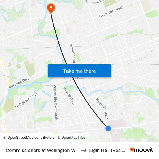 Commissioners at Wellington Wb - #2812 to Elgin Hall (Residence) map