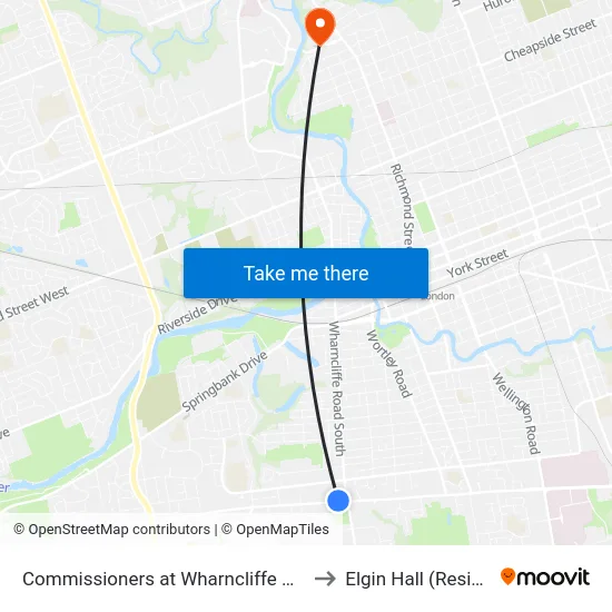 Commissioners at Wharncliffe Wb - #2814 to Elgin Hall (Residence) map