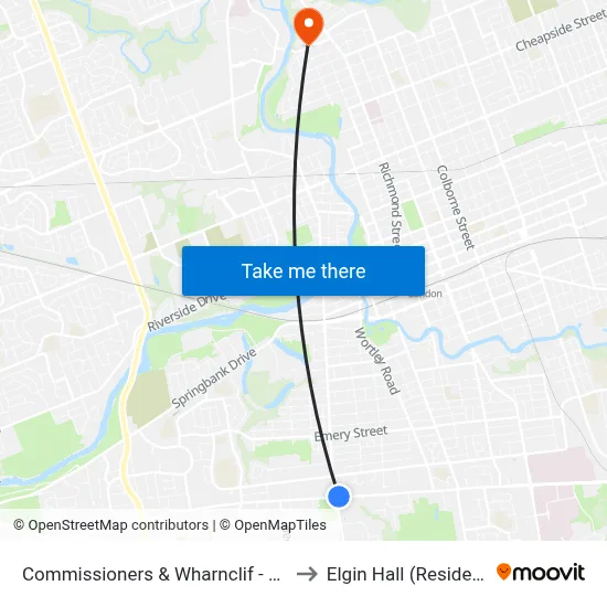 Commissioners & Wharnclif - #2312 to Elgin Hall (Residence) map