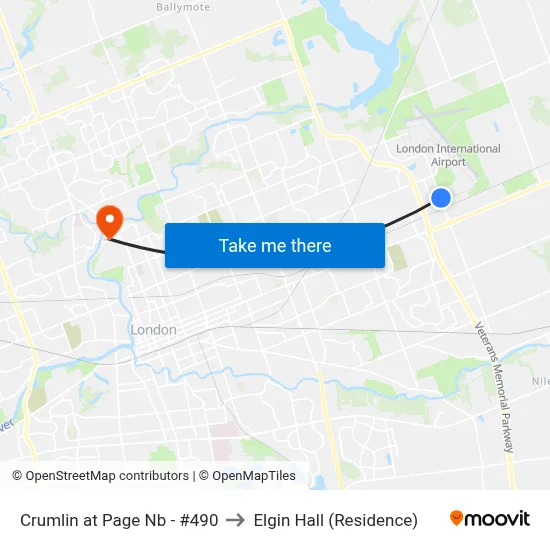 Crumlin at Page Nb - #490 to Elgin Hall (Residence) map