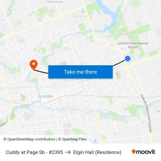 Cuddy at Page Sb - #2395 to Elgin Hall (Residence) map