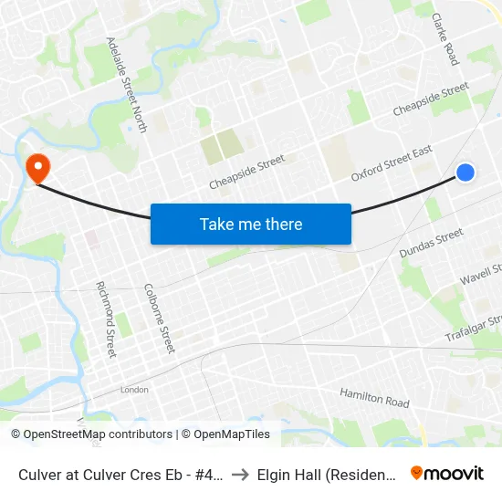 Culver at Culver Cres Eb - #495 to Elgin Hall (Residence) map
