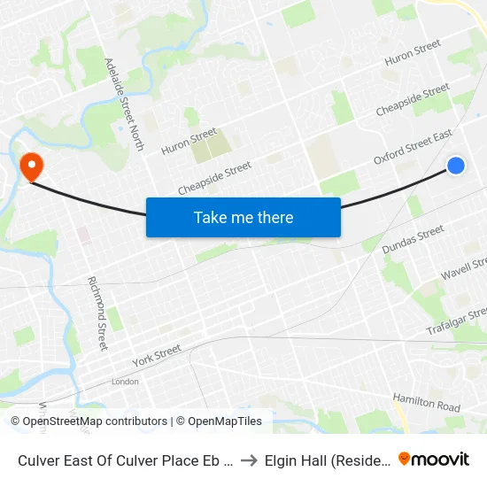 Culver East Of Culver Place Eb - #496 to Elgin Hall (Residence) map