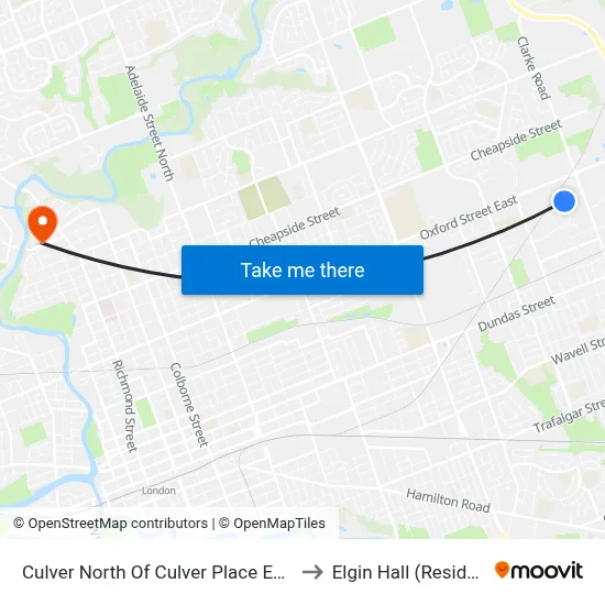 Culver North Of Culver Place Eb - #498 to Elgin Hall (Residence) map