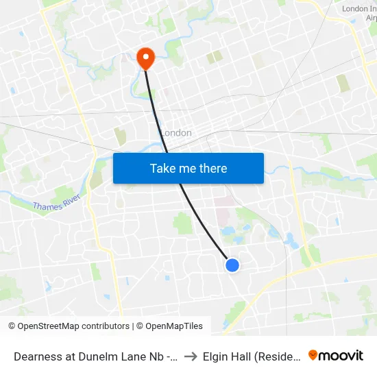 Dearness at Dunelm Lane Nb - #506 to Elgin Hall (Residence) map
