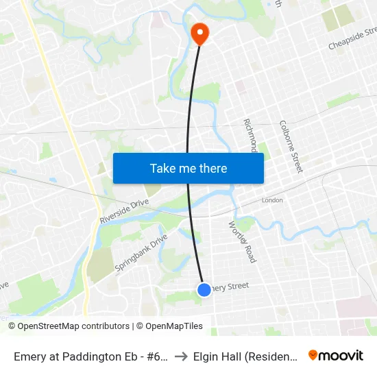 Emery at Paddington Eb - #646 to Elgin Hall (Residence) map