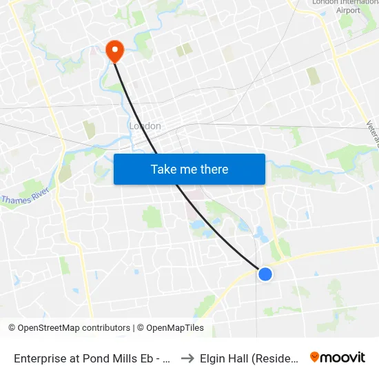Enterprise at Pond Mills Eb - #653 to Elgin Hall (Residence) map