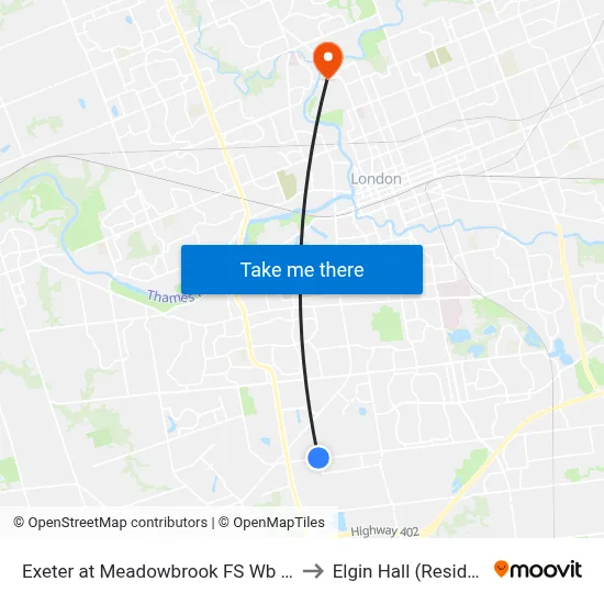 Exeter at Meadowbrook FS Wb - #2824 to Elgin Hall (Residence) map