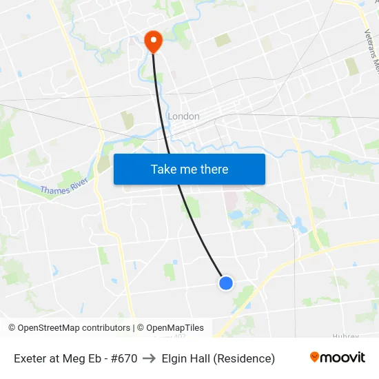 Exeter at Meg Eb - #670 to Elgin Hall (Residence) map