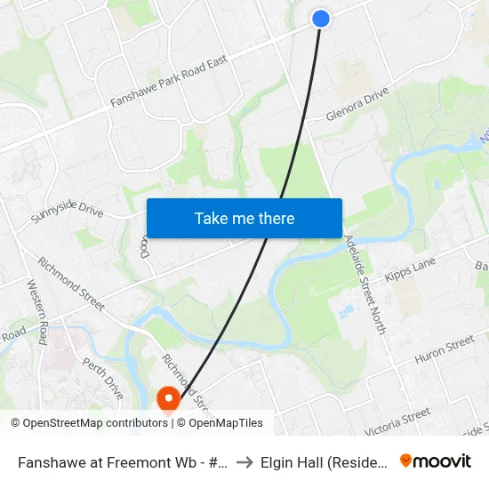 Fanshawe at Freemont Wb - #2830 to Elgin Hall (Residence) map