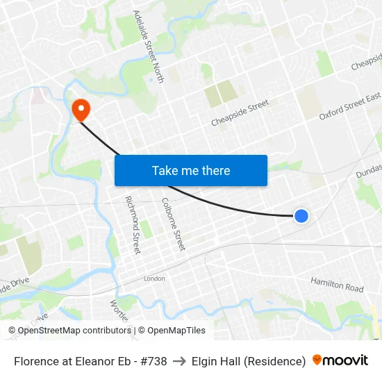 Florence at Eleanor Eb - #738 to Elgin Hall (Residence) map