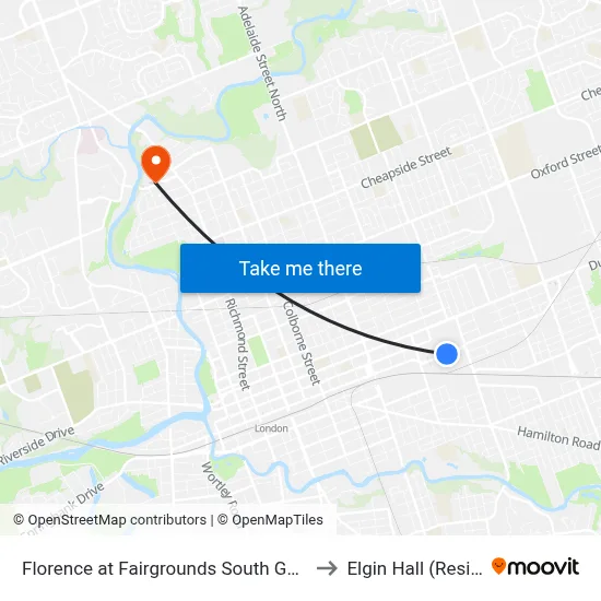 Florence at Fairgrounds South Gate Wb - #741 to Elgin Hall (Residence) map