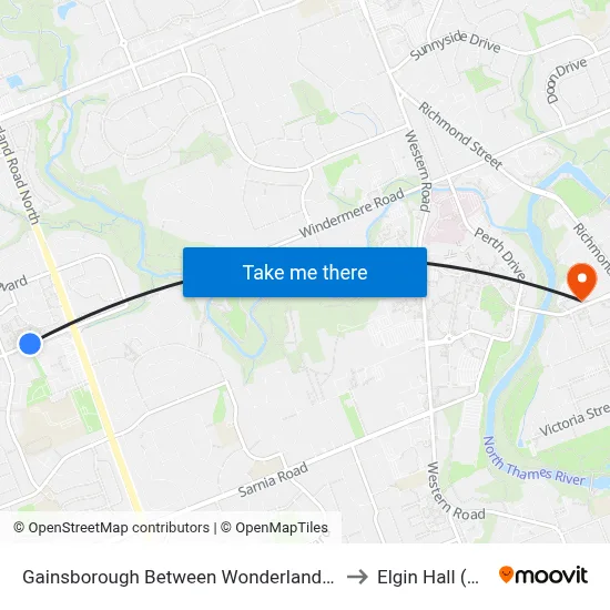 Gainsborough Between Wonderland & Limberlost Wb - #2343 to Elgin Hall (Residence) map