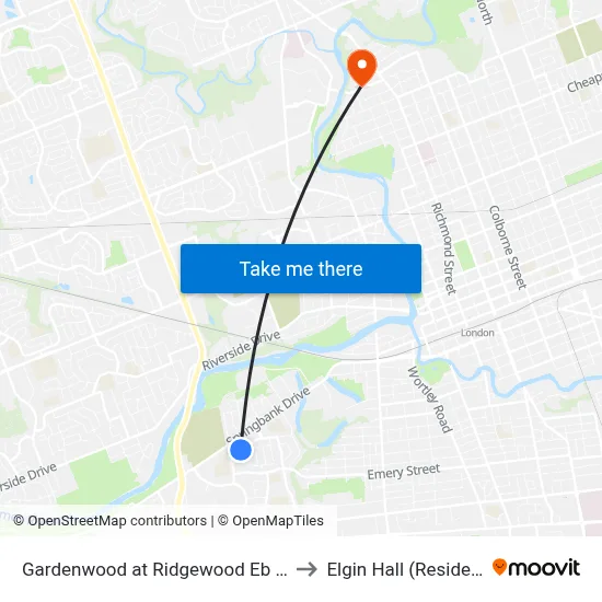 Gardenwood at Ridgewood Eb - #762 to Elgin Hall (Residence) map