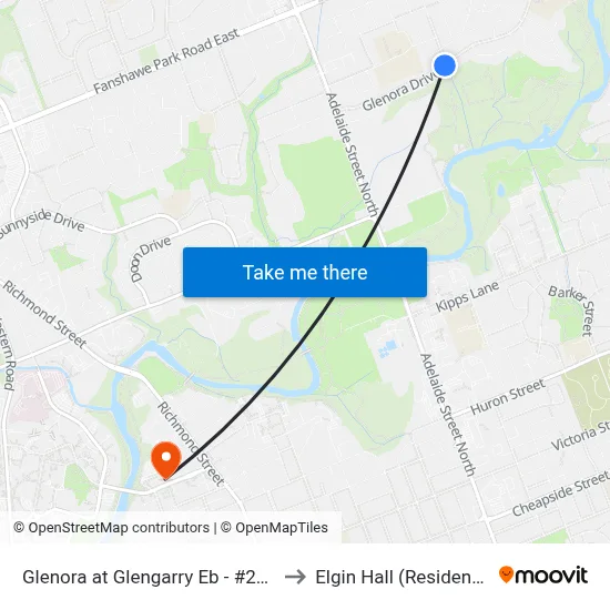 Glenora at Glengarry Eb - #2840 to Elgin Hall (Residence) map
