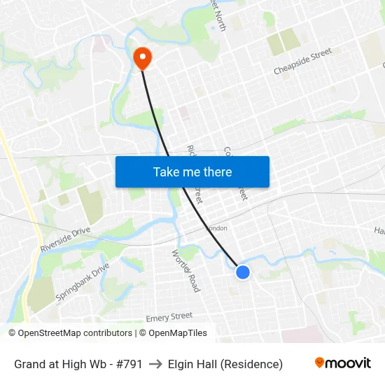 Grand at High Wb - #791 to Elgin Hall (Residence) map