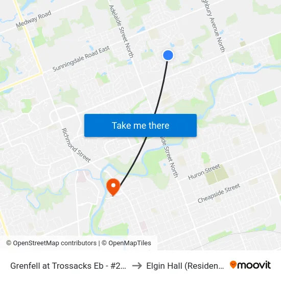 Grenfell at Trossacks Eb - #2709 to Elgin Hall (Residence) map