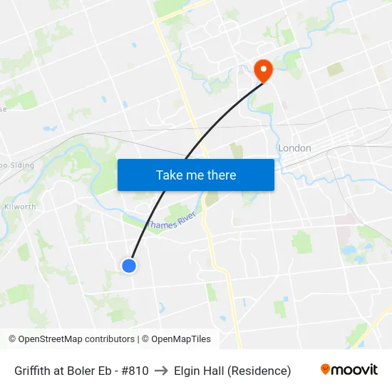 Griffith at Boler Eb - #810 to Elgin Hall (Residence) map